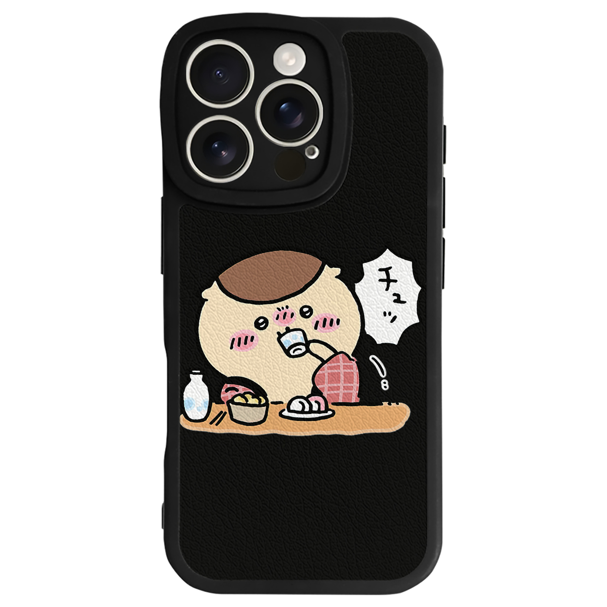 （画像用） ちいかわ くりまんじゅう Chii-kawa kuri manjū 【iPhone 16シリーズ対応】シリコンスマホケース（レザー調） 材質：シリコン